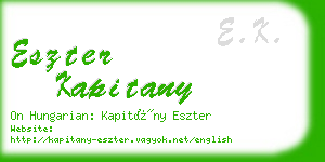 eszter kapitany business card